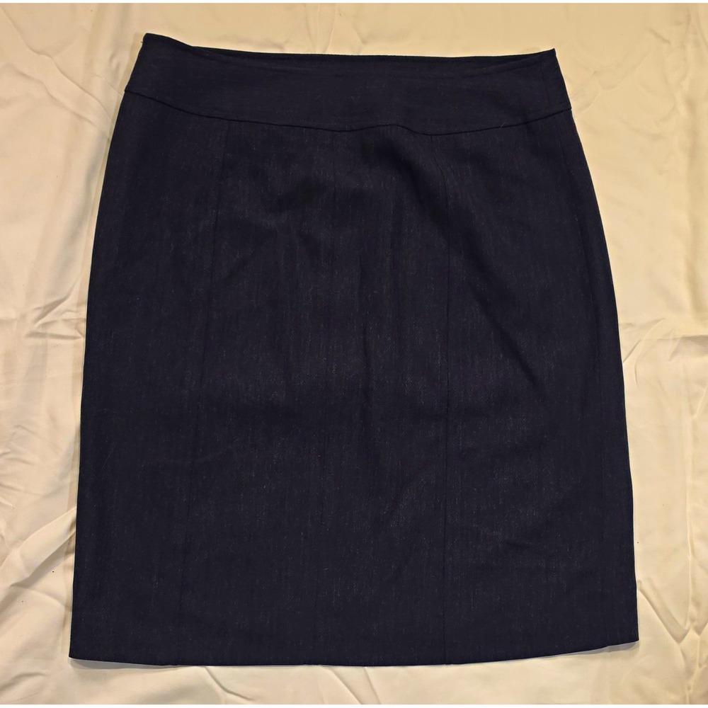 Ann Taylor LOFT Women's Black Solid Pencil Skirt Size 6 Knee Length Zip #106